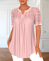 Enfärgad elegant blus med spetsärm